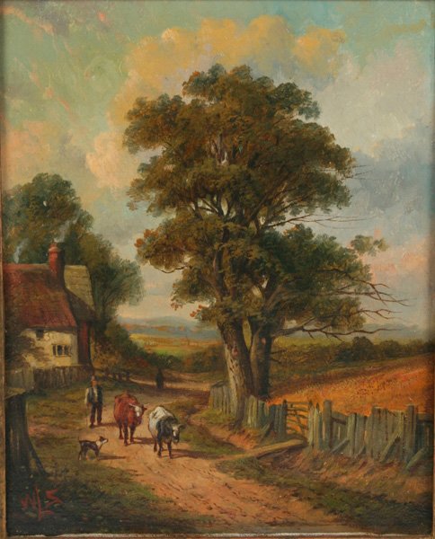 Pair of Paintings: The Cornfield and The Lake - 4