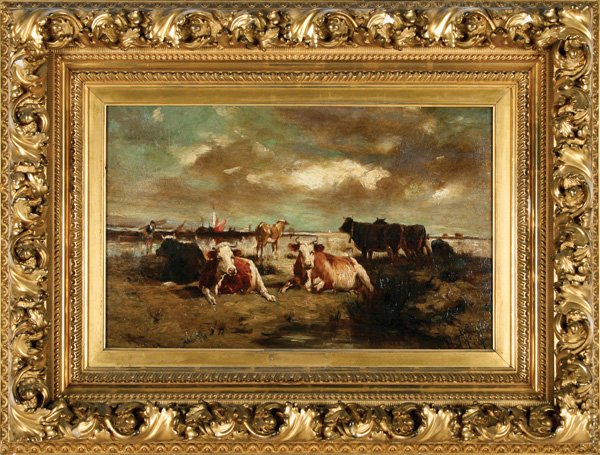 Emile van Marcke de Lummen, Cows in a Landscape