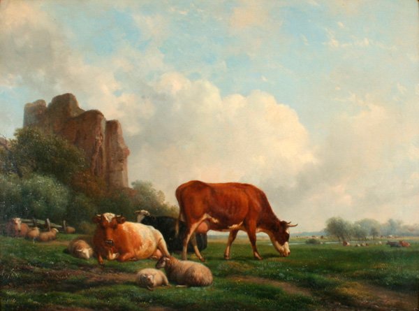 Hendrik van de Sande Bakhuyzen, Cows and Sheep  - 2
