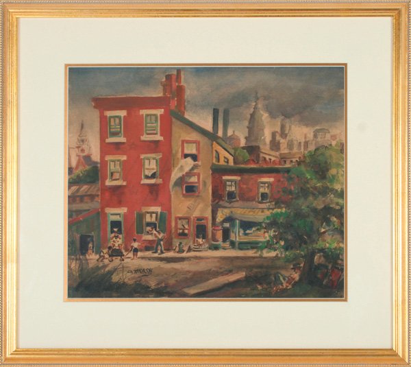 Dox Thrash, City Scenes, double-sided watercolor