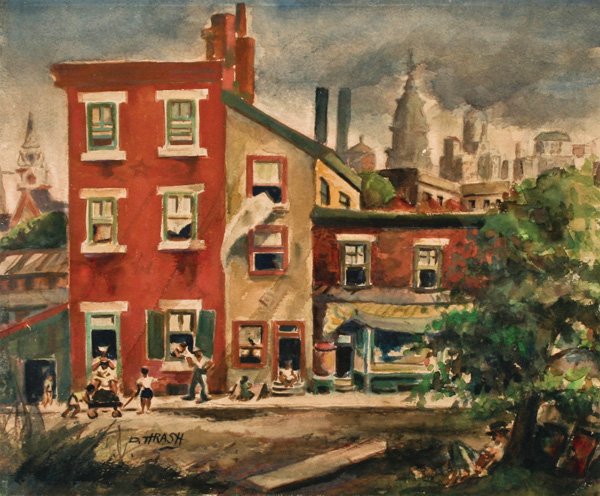 Dox Thrash, City Scenes, double-sided watercolor - 2