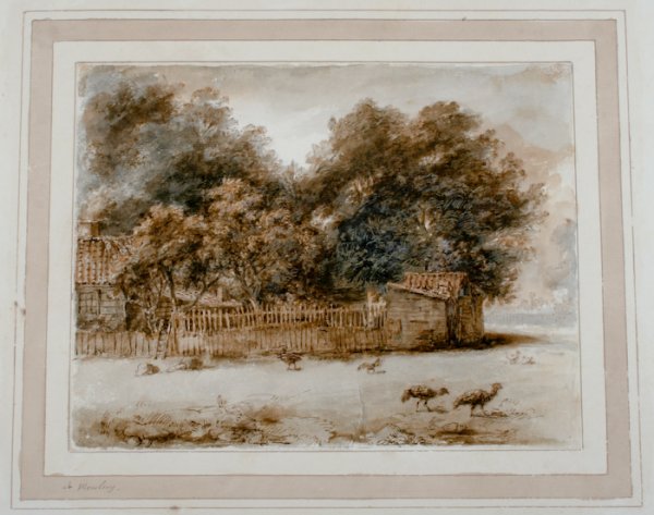 Heneage Finch, At Moulsey: Heneage Finch, Fourth Earl of Aylesford (British, 1751-1812) At Moulsey, ink and ink wash on paper, inscribed in pen and brown ink on the original mount "at Moulsey" with notation on mat verso "Heneag