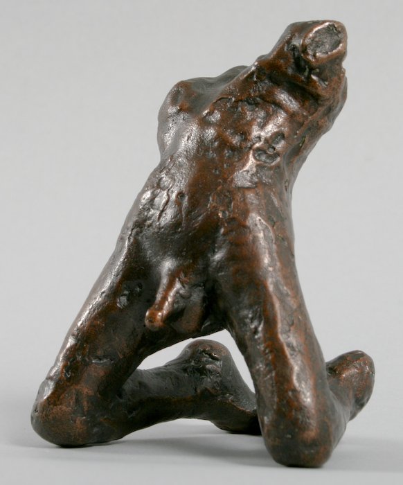 A. Redgrave, Kneeling Man, Torso and Mau-Mau or Cat: William A. Redgrave (British, 1903-1986) Kneeling Man, Torso and Mau-Mau or Cat, bronze (each), Torso: initialed and numbered "WAR 1/5"; Cat: numbered on bottom "1/9", Torso: 4-1/4 x 3 x 3-3/8 inches;