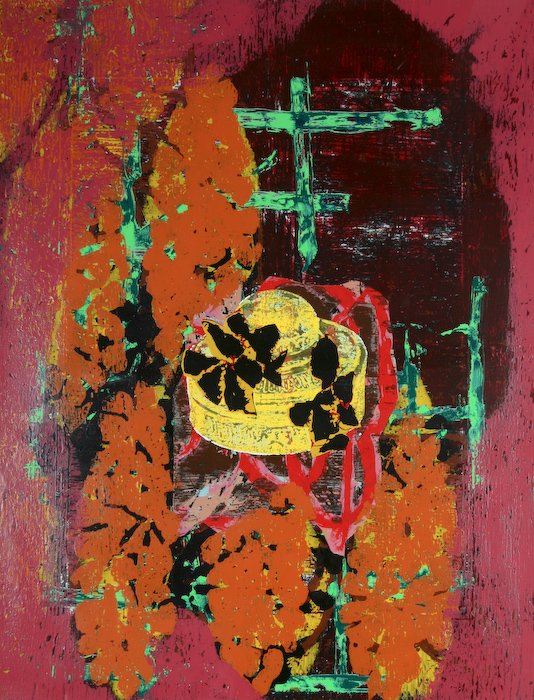 Mick Moon, Hybrids: Mick Moon (British, b. 1937) Hybrids, 1990-1991, screenprint in colors and woodblock, numbered, signed and dated along lower margin "40/45 Nick Moon '91", 54 x 43 inches (sheet), under Plexiglas in wo