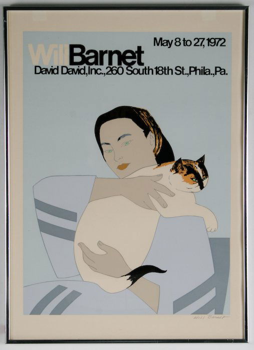 Will Barnet Exhibition Poster 1972: Will R. Barnet (American, b. 1911) Will Barnet Exhibition Poster for David David Gallery 1972, screenprint in colors, signed lower right recto "Will Barnet", 21 x 15-1/2 inches (image), under glass in