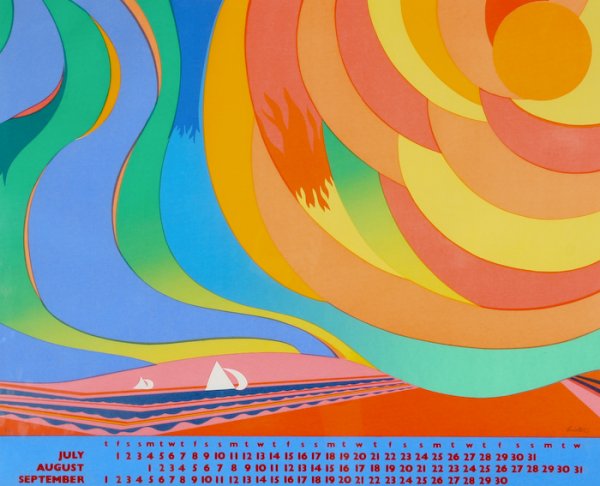 Peter Lister, Four Seasons - 2 of 4: Peter Lister (20th Century) Four Seasons - 2 of 4, 1974, screenprint in colors, numbered and signed lower recto "15/90 Lister", 22 x 27 inches (sheet), under glass in metal sectional frame. Provenance