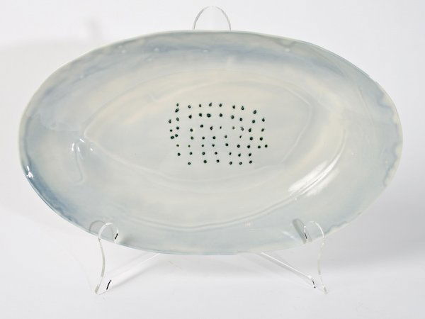 Jill Bonovitz, Glazed Porcelain Platter: Jill Bonovitz (American, 20th Century) Glazed Porcelain Platter, 8-3/4 x 14-3/4 x 1-3/4 inches, initialed and dated on verso "JB / ICA 1999". Exhibitions: ICA, Philadelphia, PA. Provenance: The Betty