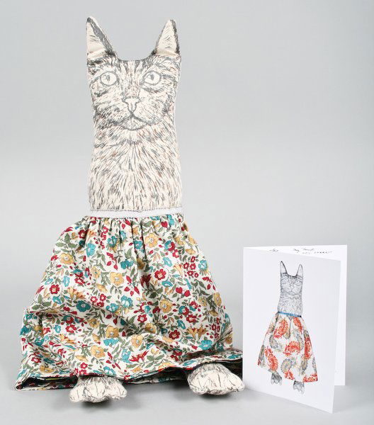 Kiki Smith, Owl and Pussycat: Kiki Smith (American, born 1954) in collaboration with The Fabric Workshop and Museum, Owl and Pussycat, 2002, no. 11, pigment on cotton sateen with Liberty print fabrics, 23 x 11 x 3 inches, with lab