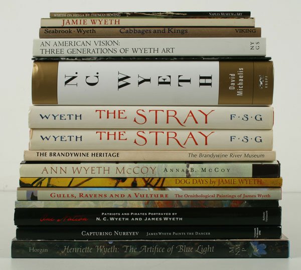 Box Lot of Books: Wyeth: Sixteen (16) publications including the following titles: David Michaelis, N.C. Wyeth, A Biography. New York: Alfred A. Knopf, 1998. Christine B. Podmaniczky, N.C. Wyeth, Experiment and Invention, 192