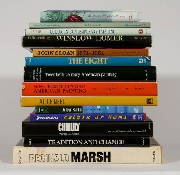 16 books about Twentieth Century American Painting: 16 books about Twentieth Century American Painting and Artists: Lloyd Goodrich, Reginald Marsh, (no date found). Julie Hall, Tradition and Change, The New American Craftsman, (1977). Donald B. Kuspit,