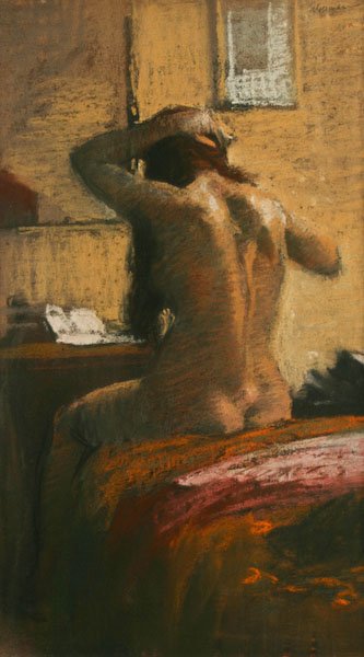 Burton Silverman, Nude Brushing her Hair