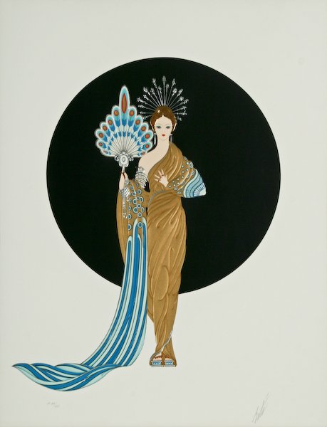 Erté, Athena : Romain (Erté) De Tirtoff (Russian, 1892-1990) Athena (From the Legends Suite), 1986, screenprint in colors with metallic embossing, 24 x 19-3/4 inches (image), numbered and signed along lower margin