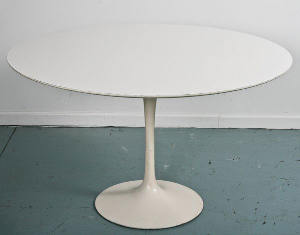 Eero Saarinen for Knoll, Tulip Dining Table: Eero Saarinen (Finnish, 1910-1961) for Knoll International, Tulip Dining Table with Cast Pedestal Base in White, 29 x 48 x 48 inches. Provenance: Frank Wolf Company.