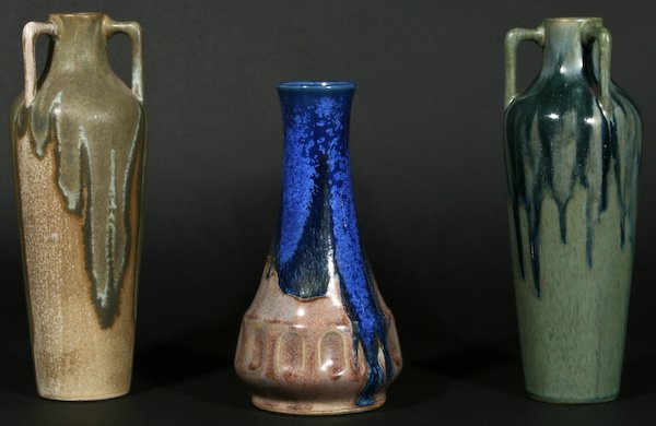 Three Denbac Art Pottery Vessels