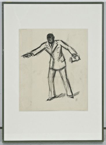 Julius Bloch, Untitled, Portrait of a Man: Julius Bloch (American, 1888-1966) Untitled, Portrait of a Man, charcoal on paper, signed lower right recto "JB", 9-1/2 x 8 inches (sight), under glass in a metal sectional frame, 16-1/4 x 12 x 1 inch
