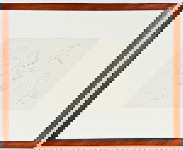 Emlen Etting, Florida Oranges: Emlen Etting (American, 1905-1993) Florida Oranges, graphite on paper, titled and signed lower recto "Florida Oranges Etting", 8-1/2 x 11-1/4 inches (sight), under glass in a wood frame, 17-1/2 x 21-1