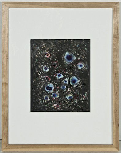 Emlen Etting, Untitled: Emlen Etting (American, 1905-1993) Untitled, ink on paper, signed lower right recto "Etting", 9-1/2 x 8 inches (sight), under glass in a wood frame, 19-1/4 x 15-1/4 x 1-1/2 inches.