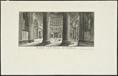 Piranesi, Veduta dell' intero del Pantheon: After Giovanni Battista Piranesi (Italian, 1729-1778) Veduta dell' intero del Pantheon (Interior View of the Pantheon), etching, titled "Veduta dell' interno del Panteon / Piranesi Archit. dis. inc.",