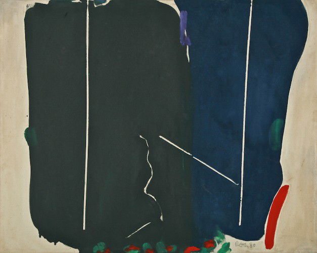 Jack Roth "Tableau Vivant 14" acrylic on canvas: Jack Roth (American, 1927-2004) Tableau Vivant 14 (#3164), 1980, acrylic on canvas, 31 x 39 inches (stretcher), signed and dated lower right recto "Roth 80"; titled, signed and dated on verso, Provena