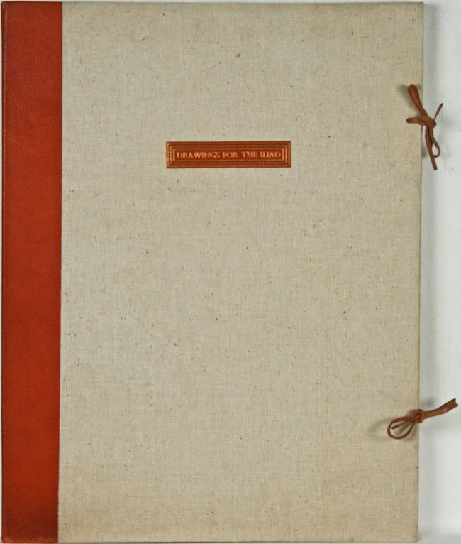 Leonard Baskin, Drawings for the Iliad: Leonard Baskin, (American, 1922-2000), Drawings for the Iliad (Portfolio of sixty gravure prints, cover sheet, and portfolio case), 1962, lithographs, XLI/150, cover sheet numbered and signed middle o