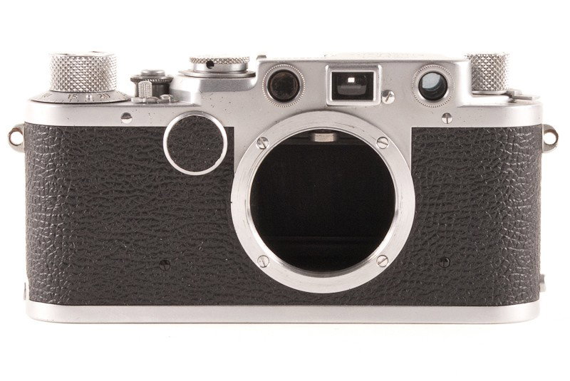 Leica III F Black Dial Camera Body: Leica III F Black Dial Camera Body (Serial No. 453469). Manufactured by Ernst Leitz in Wetzlar, Germany circa 1951. Provenance: The Kaprelian Camera Collection, Philadelphia, PA.