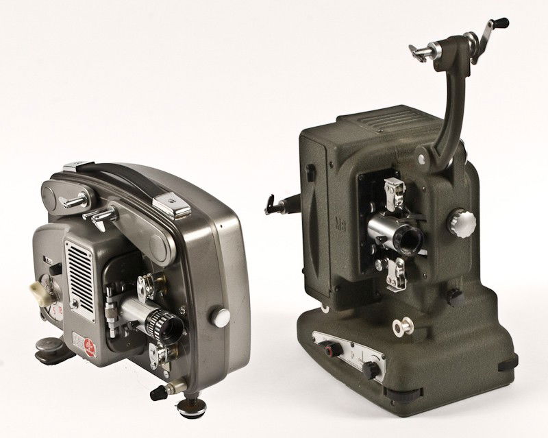 Pair of Bolex 8mm Motion Picture Projectors: Pair of Bolex 8mm Motion Picture Projectors. Including Bolex 18-5 (Serial No. 2081230) circa 1961 and Bolex M 8 (Serial No. 345720) circa 1953. Manufactured by Palliard, Switzerland. (Power cord is mi