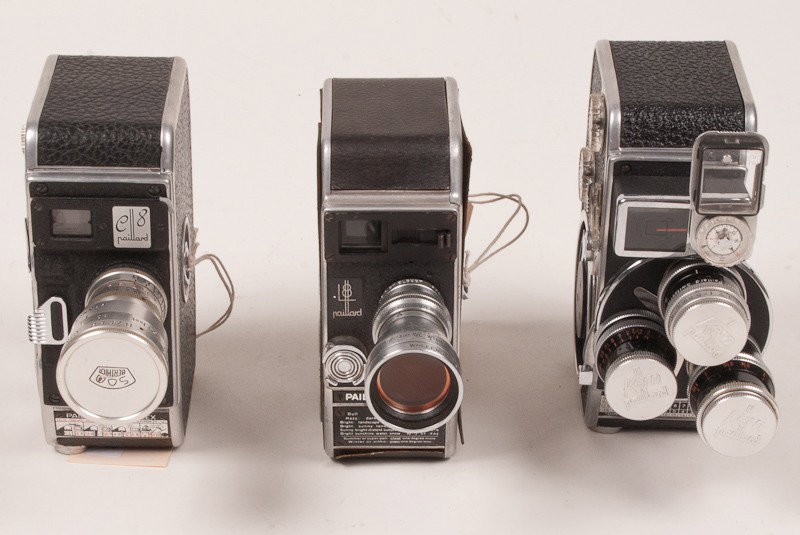 Group of 3 Paillard Bolex Movie Cameras