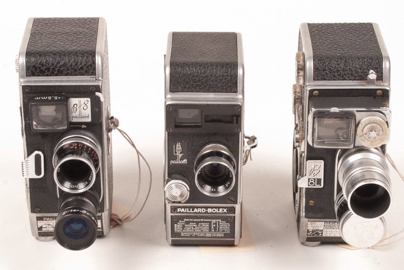 Group of 3 Paillard Bolex Movie Cameras