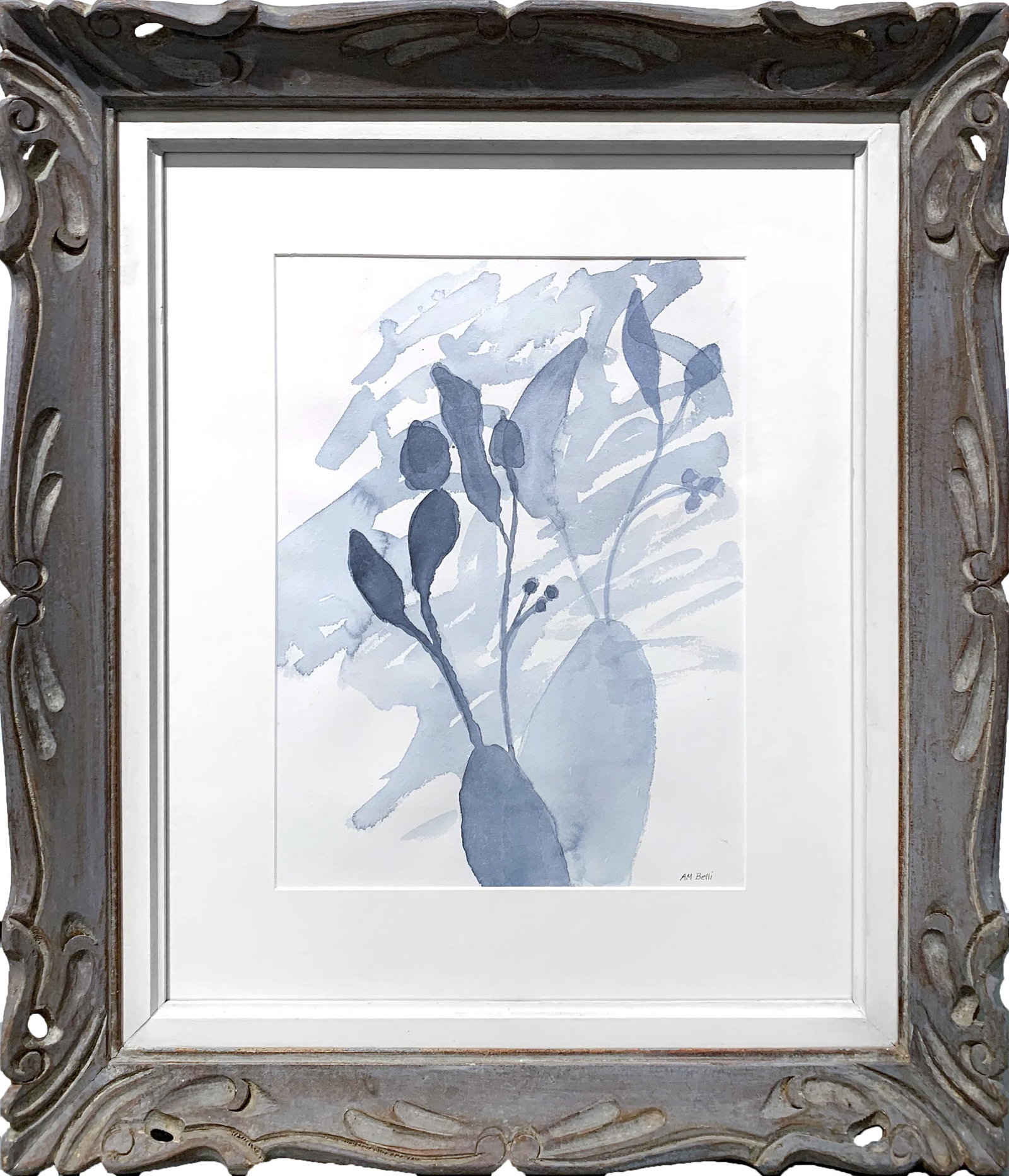 Anne-Marie Belli, watercolor on paper, Shadow, 14: Anne-Marie Belli Painting Shadow, 14 2022 watercolor on paper 15 x 11.25 inches, 26 x 21.5 inches framed Framed: yes signed on recto/front and verso/back