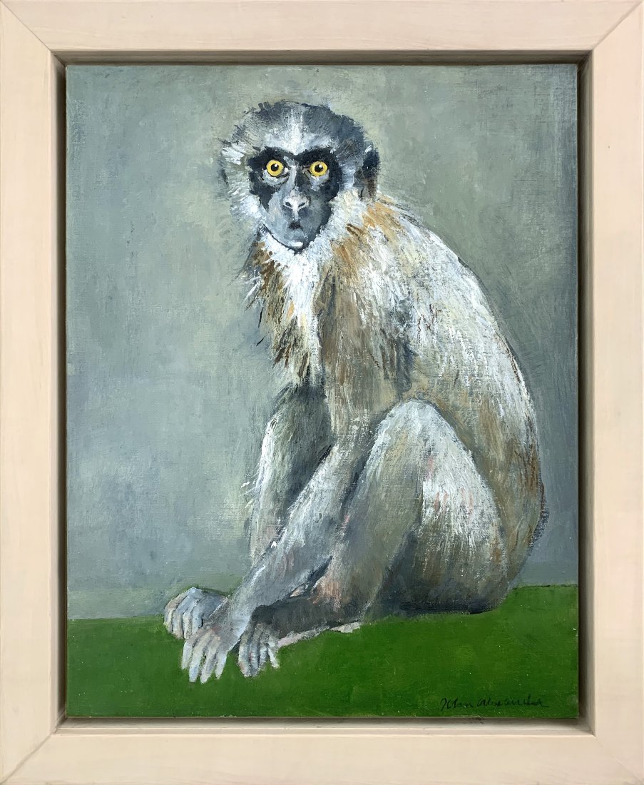 John Alexander, oil on canvas, Guilty Pleasures: John Alexander Painting Guilty Pleasures 2022 oil on canvas 18 x 14 inches, 21.25 x 17.5 inches framed Framed: yes signed on recto/front