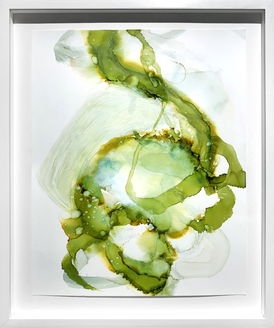 Betsy Eby, ink on polypropylene, Wheaton 1: Betsy Eby Painting Wheaton 1 2019 ink on polypropylene 14 x 11 inches, 16.75 x 13.75 inches framed courtesy of the artist and Winston Wachter Fine Art Framed: yes signed on verso/back