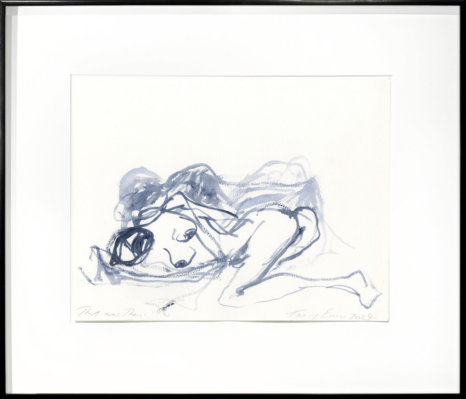 Tracey Emin, acrylic on paper, That Was Then: Tracey Emin Drawing That Was Then 2024 acrylic on paper 11.625 x 15.125 inches, 19.125 x 22.25 inches framed Framed: yes signed on recto/front