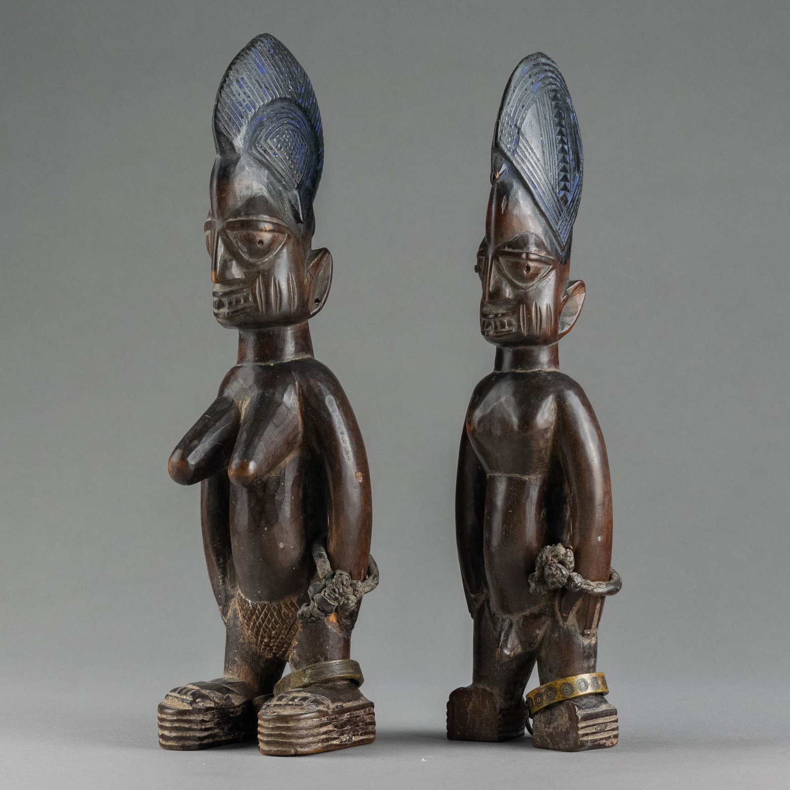 Pair of Ibeji Twin Figures, Yoruba people, Nigeria (1 of 13)