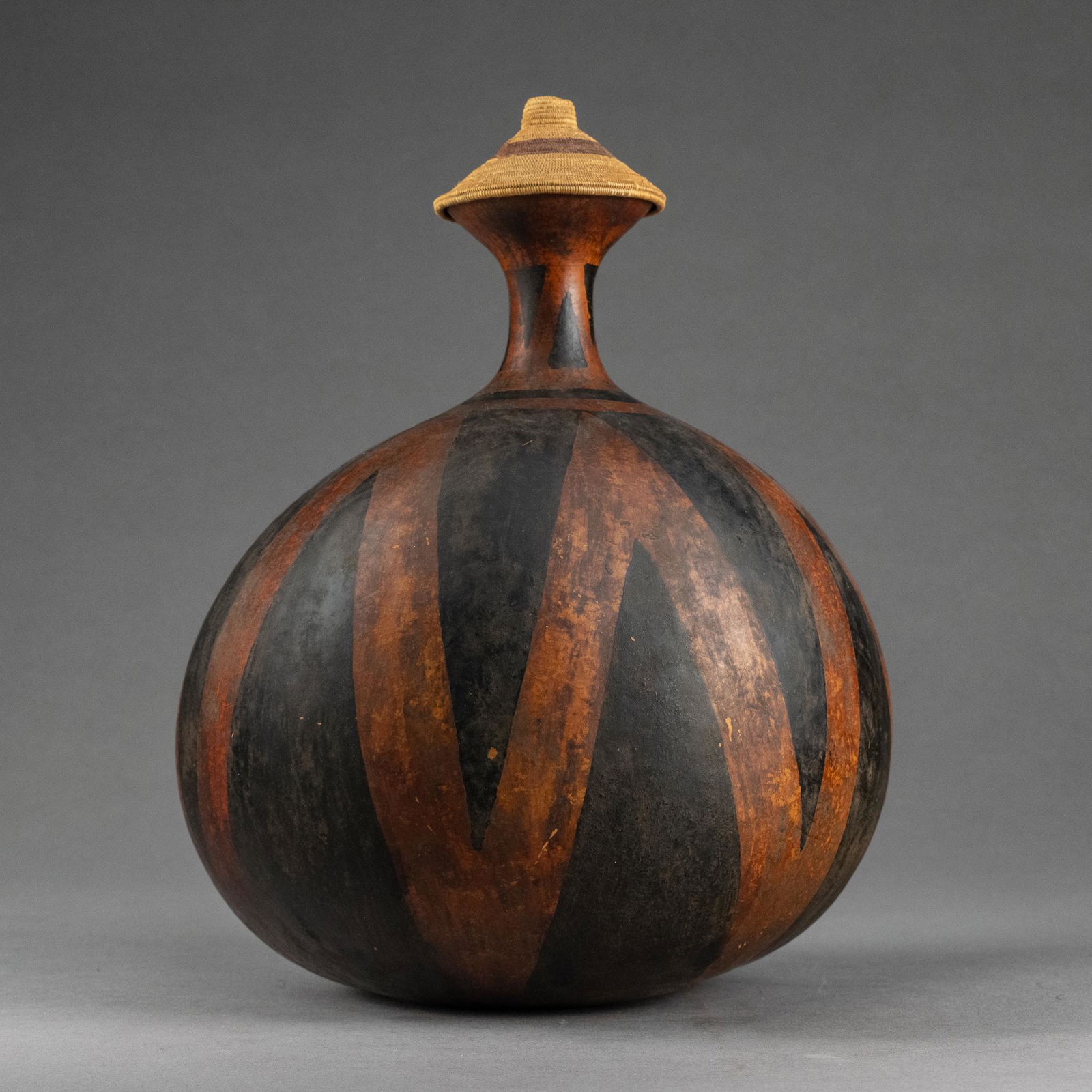 Tutsi Decorated Storage Gourd with Woven Lid, Rwanda (1 of 9)