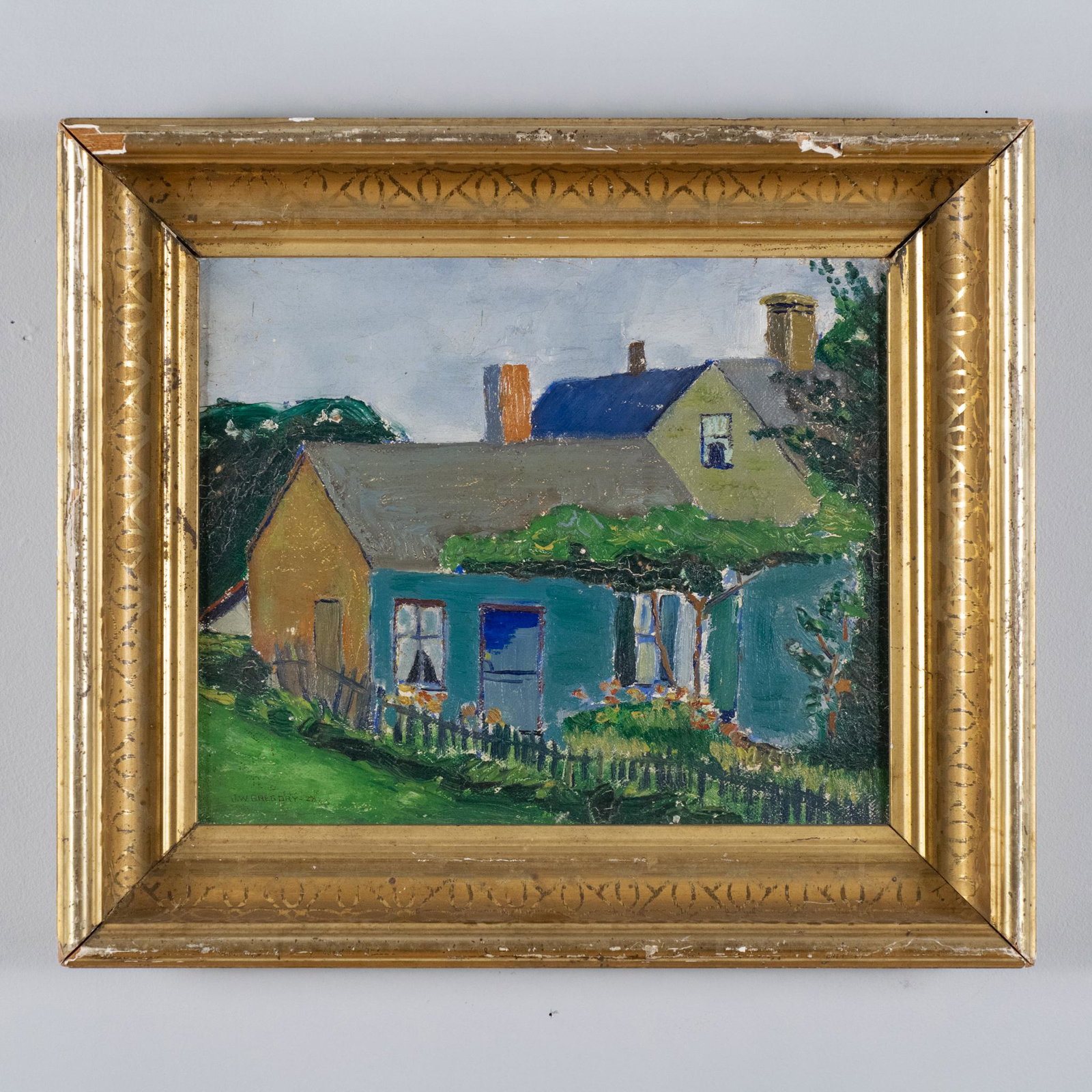Oil on Panel Painting, Signed "J.W. Gregory, 1928" (1 of 14)