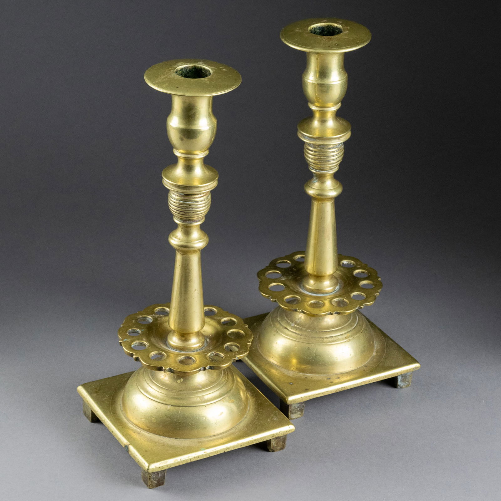 Pair of Brass Shabbat Candlesticks (1 of 7)