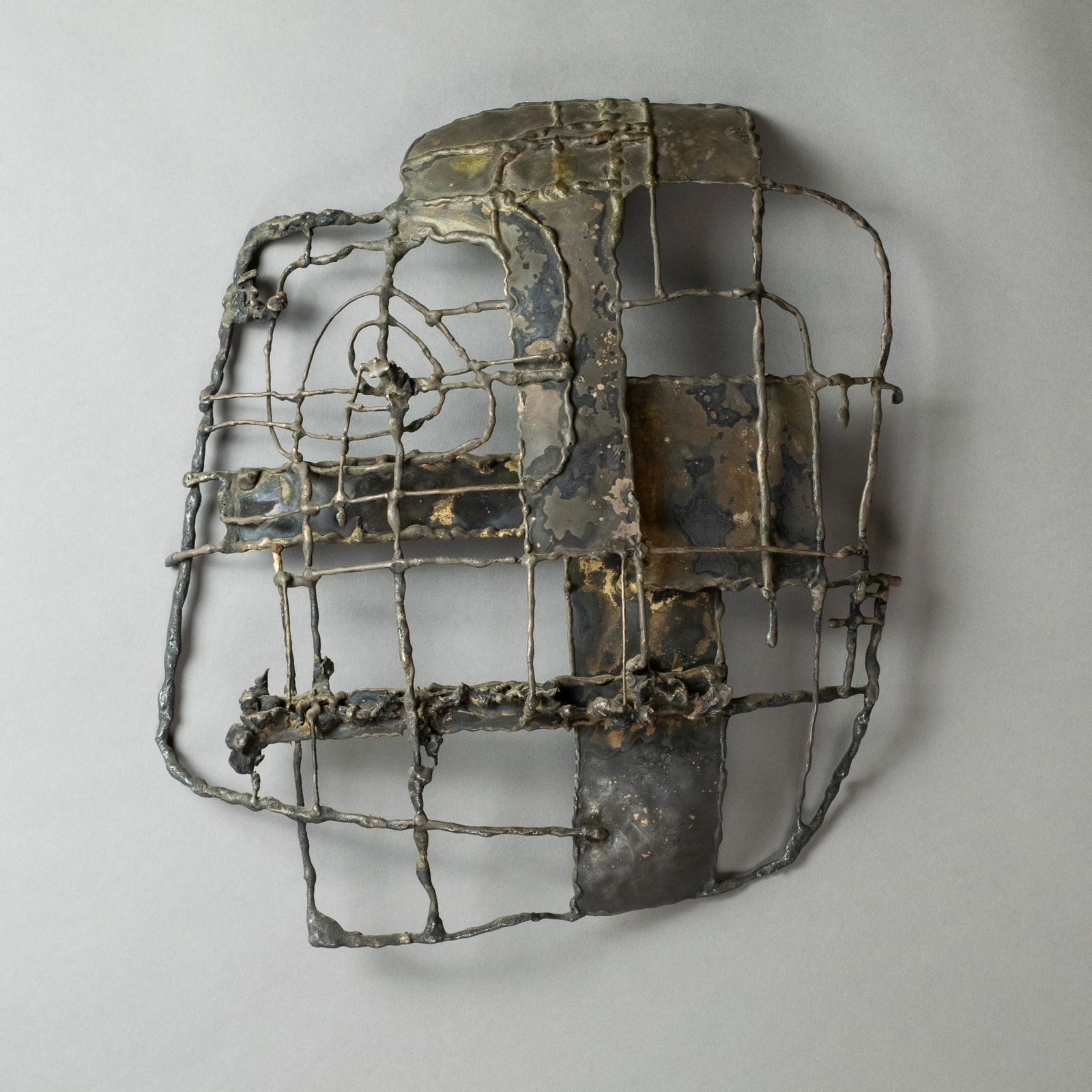 Edgardo Mannucci, Mid-Century Abstract Wall Sculpture in Mixed-Metal (1 of 4)