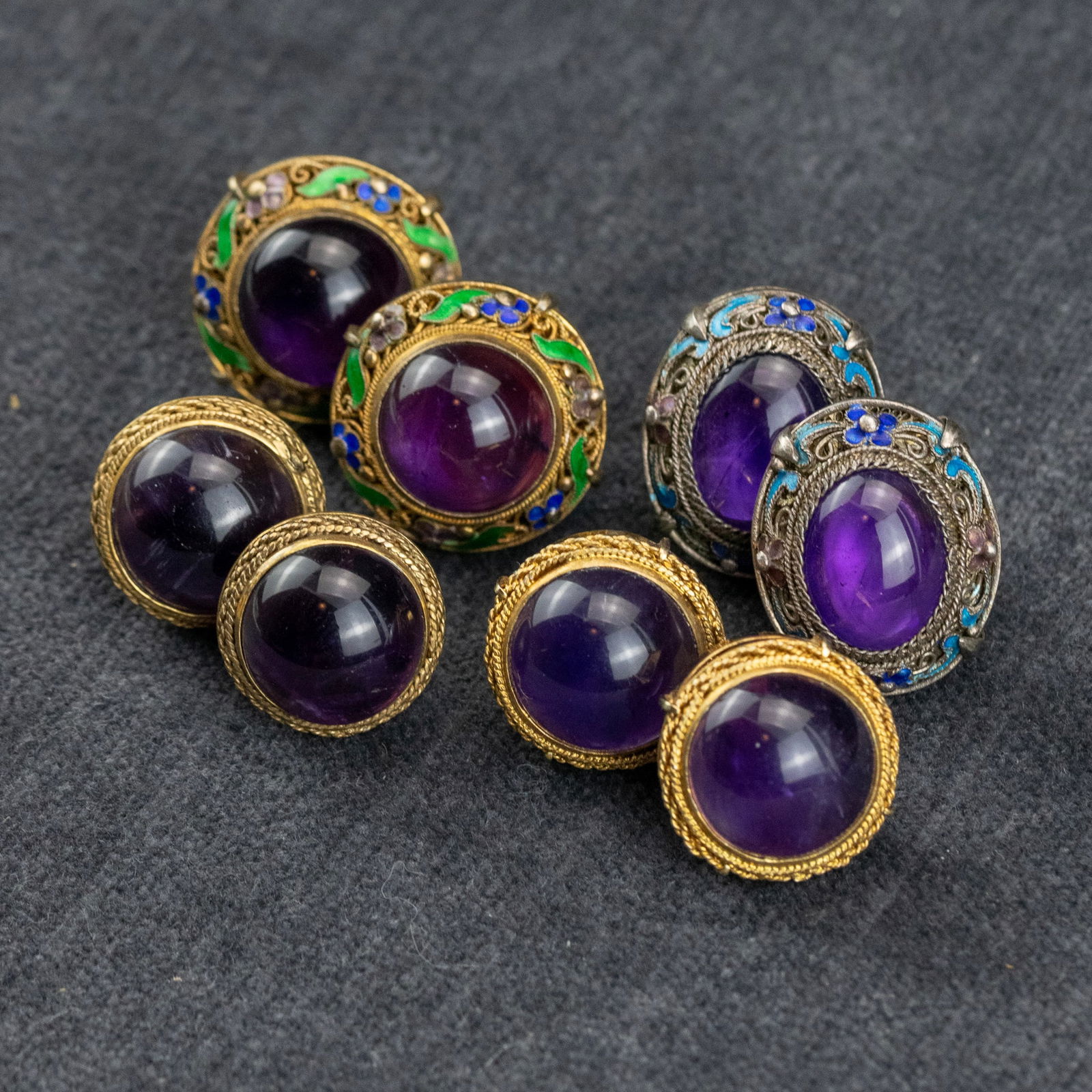 Four Pairs of Amethyst Earrings (1 of 13)