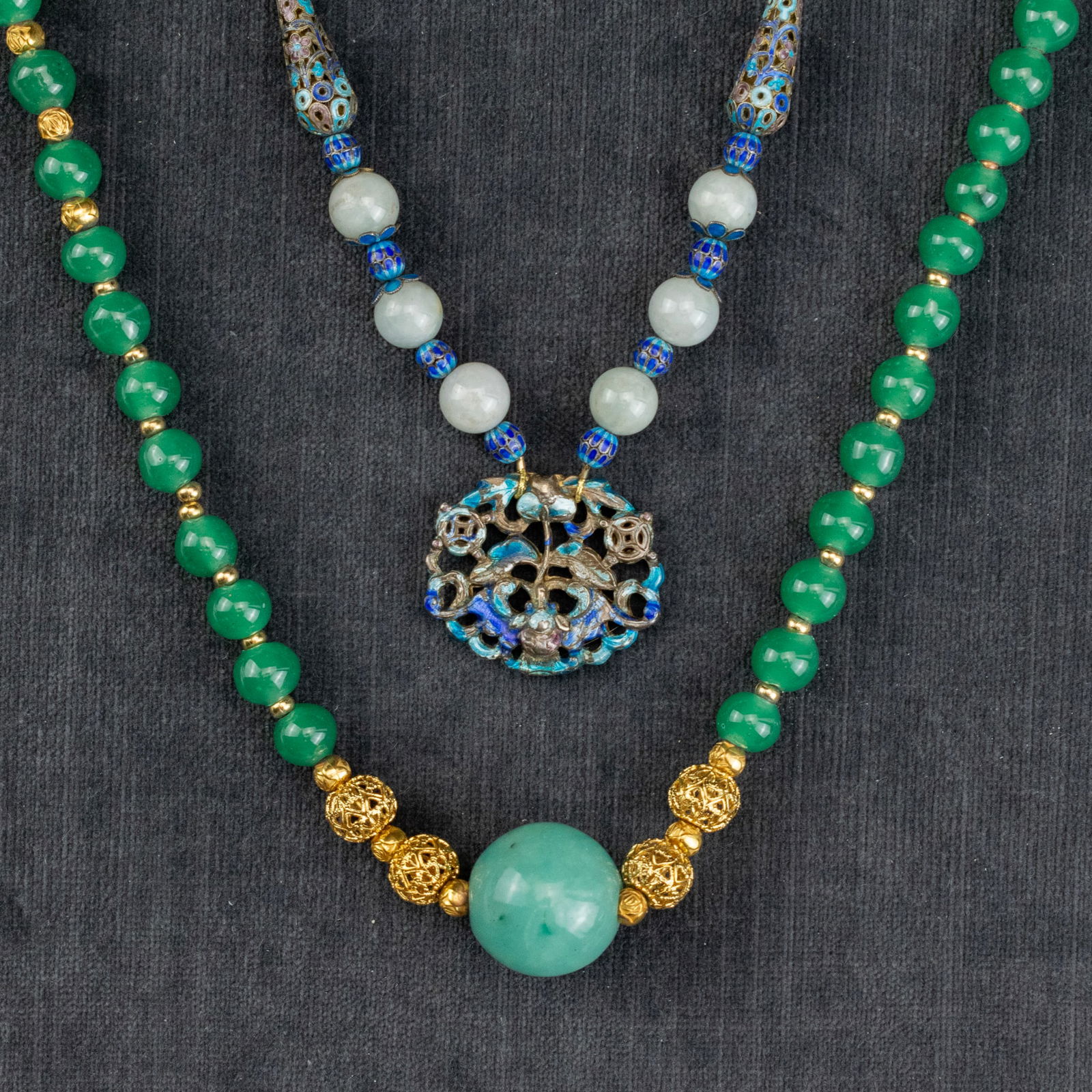 Two Chinese Beaded Necklaces (1 of 4)