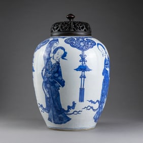 Chinese Blue and White Glazed Porcelain Vase