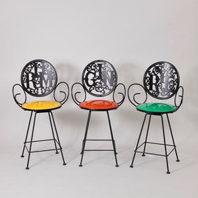 Gin Rum Rye Stools by Arthur Umanoff for Shaver Howard, Circa 1960