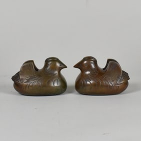 A Pair of Japanese Bronze Screen Stands, Byobu