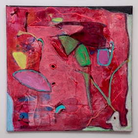 Abstract Oil Painting on Canvas, Signed A Feld