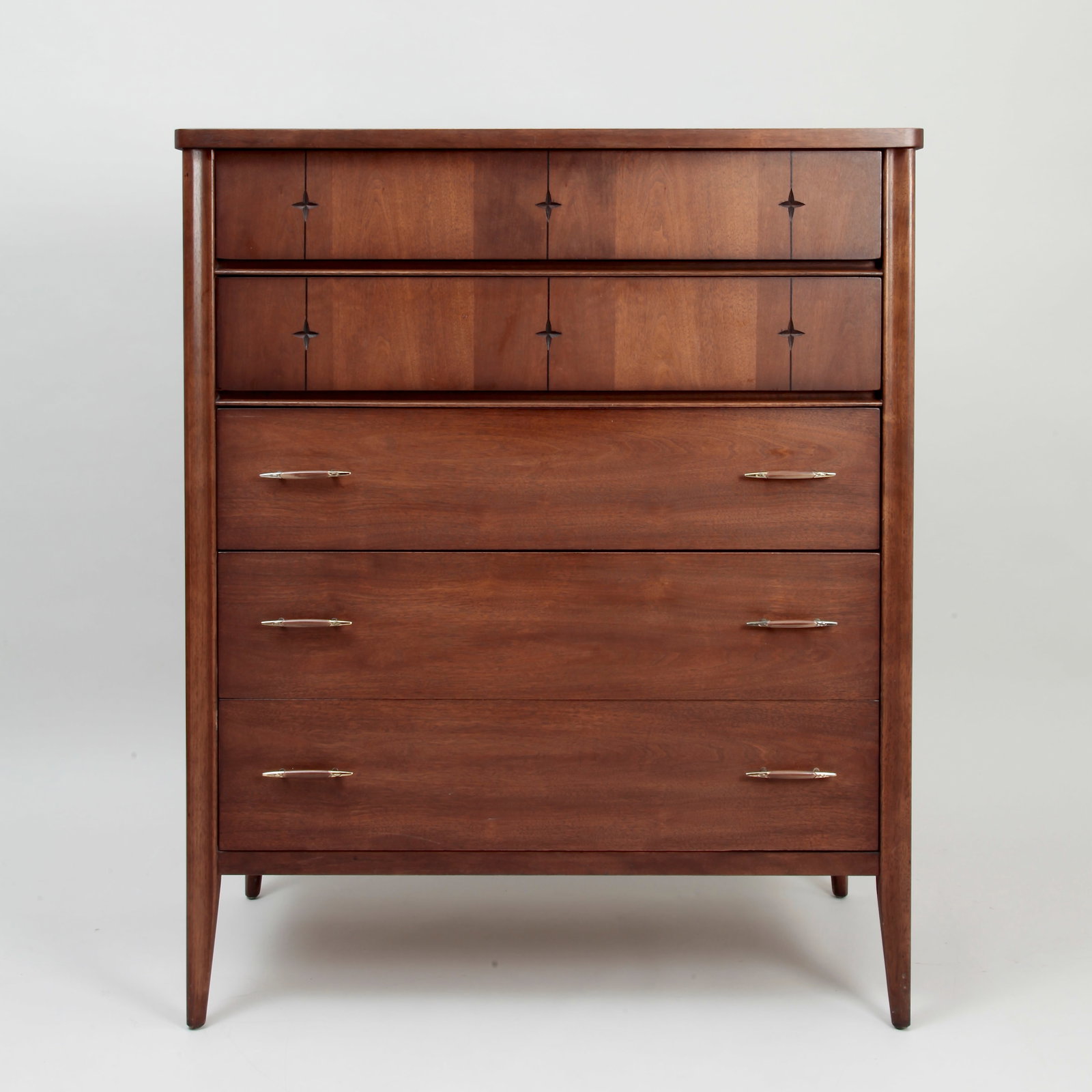 Mid-century Modern Broyhill Saga Walnut Tallboy Dresser (1 of 7)