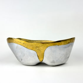 1970's Brutalist David Marshall Brass and Aluminum Bowl