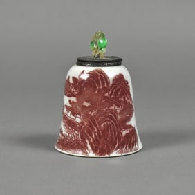 Chinese Red and White Glazed Porcelain Jarlet