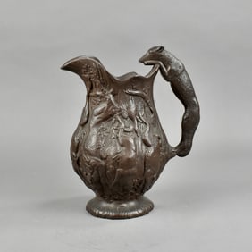 Black Mat Glazed Redware Pitcher