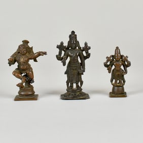 Three Indian Figural Bronzes of Dieties