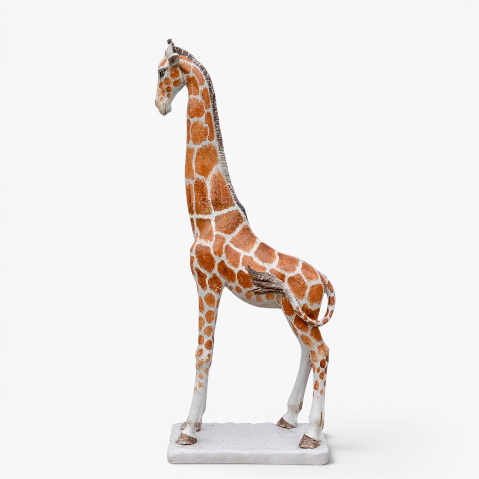 Vintage Six Foot Tall Painted Italian Ceramic Giraffe, Italy, Circa 1970's - 2