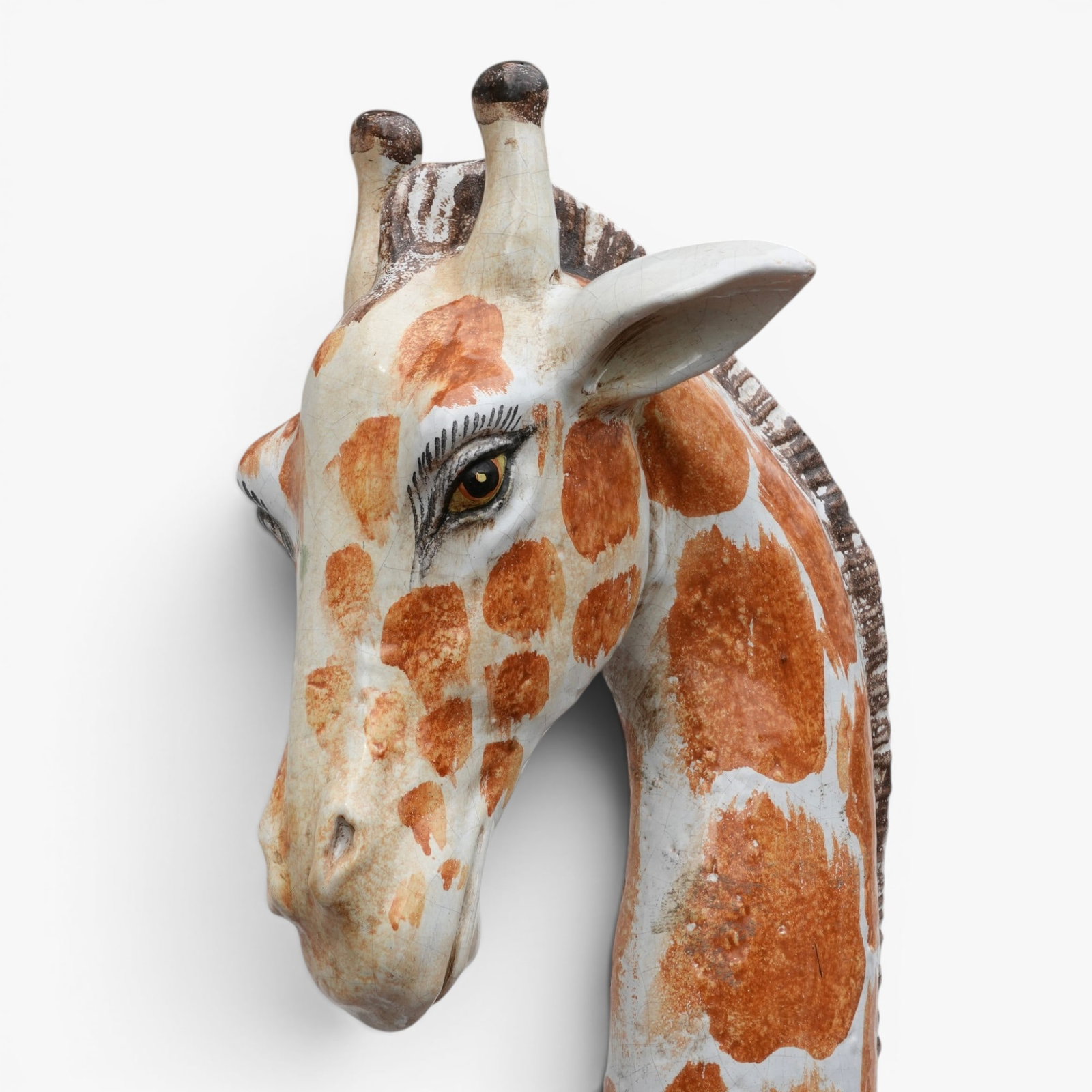 Vintage Six Foot Tall Painted Italian Ceramic Giraffe, Italy, Circa 1970's - 7